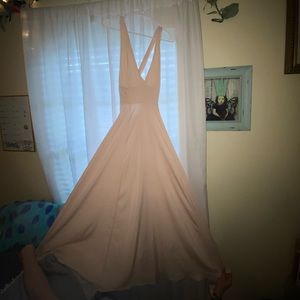 Long baby pink maxi dress